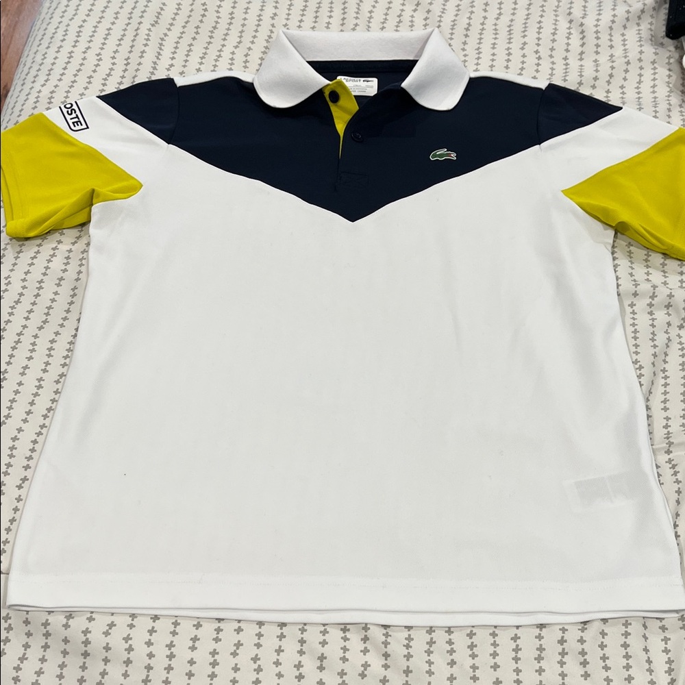 Lacoste Kids Polo Shirt - Navy, White, Yellow